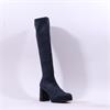 Miss Elastic Hilary Platform Long Boot - Navy Suede